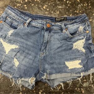 Blank NYC Woman’s Fulton Distressed Jean Shorts| Stretch Denim Size ( 31 )